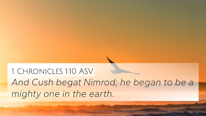 1 Chronicles 1:10 ASV 4K Wallpaper - And Cush begat Nimrod; he began to be a mighty - 4K Wallpaper Bible Verse