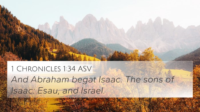 1 Chronicles 1:34 ASV Bible Verse Image
