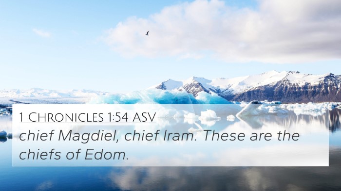 1 Chronicles 1:54 ASV 4K Wallpaper - chief Magdiel, chief Iram. These are the chiefs - 4K Wallpaper Bible Verse