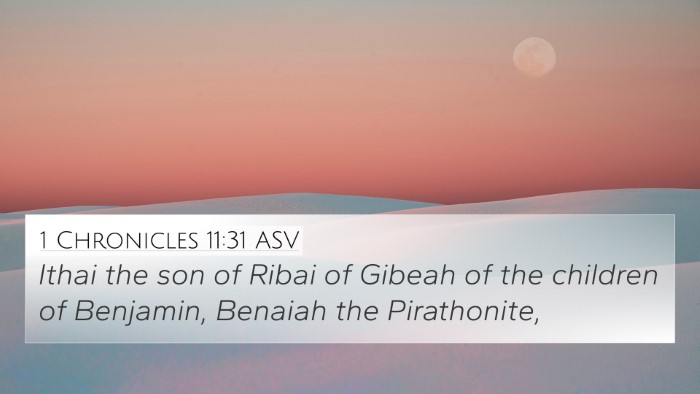 1 Chronicles 11:31 ASV Bible Verse Image