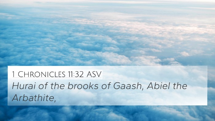1 Chronicles 11:32 ASV 4K Wallpaper - Hurai of the brooks of Gaash, Abiel the - 4K Wallpaper Bible Verse