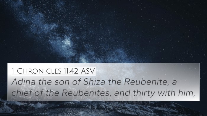 1 Chronicles 11:42 ASV 4K Wallpaper - Adina the son of Shiza the Reubenite, a chief of - 4K Wallpaper Bible Verse