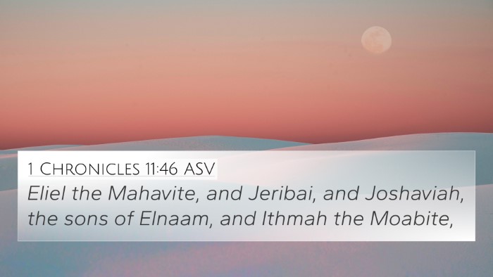 1 Chronicles 11:46 ASV 4K Wallpaper - Eliel the Mahavite, and Jeribai, and Joshaviah, - 4K Wallpaper Bible Verse