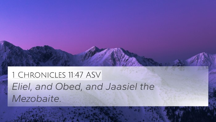 1 Chronicles 11:47 ASV 4K Wallpaper - Eliel, and Obed, and Jaasiel the - 4K Wallpaper Bible Verse