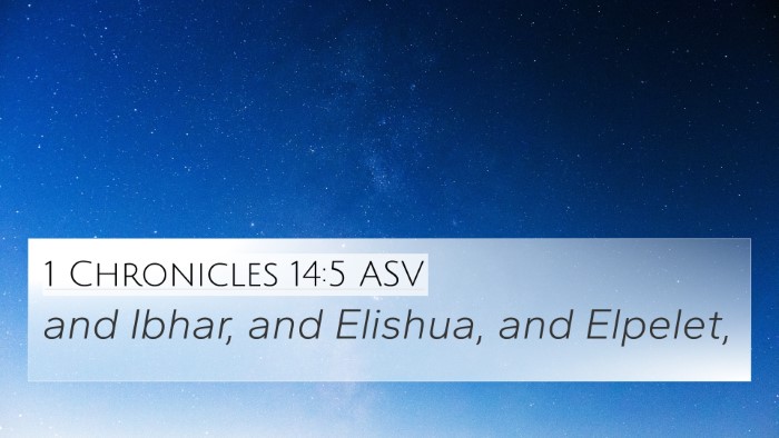 1 Chronicles 14:5 ASV 4K Wallpaper - and Ibhar, and Elishua, and - 4K Wallpaper Bible Verse