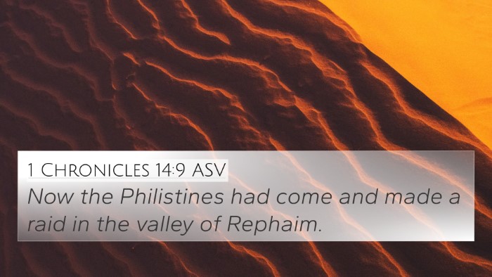 1 Chronicles 14:9 ASV Bible Verse Image