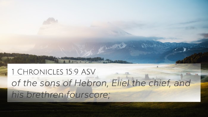 1 Chronicles 15:9 ASV 4K Wallpaper - of the sons of Hebron, Eliel the chief, and his - 4K Wallpaper Bible Verse