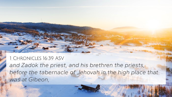 1 Chronicles 16:39 ASV Bible Verse Image