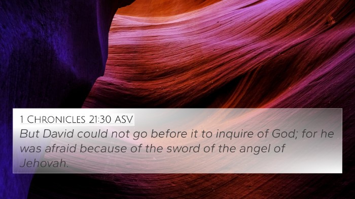1 Chronicles 21:30 ASV 4K Wallpaper - But David could not go before it to inquire of - 4K Wallpaper Bible Verse