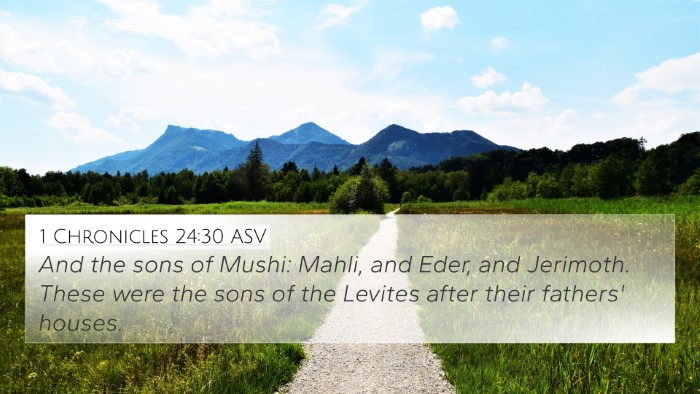 1 Chronicles 24:30 ASV Bible Verse Image
