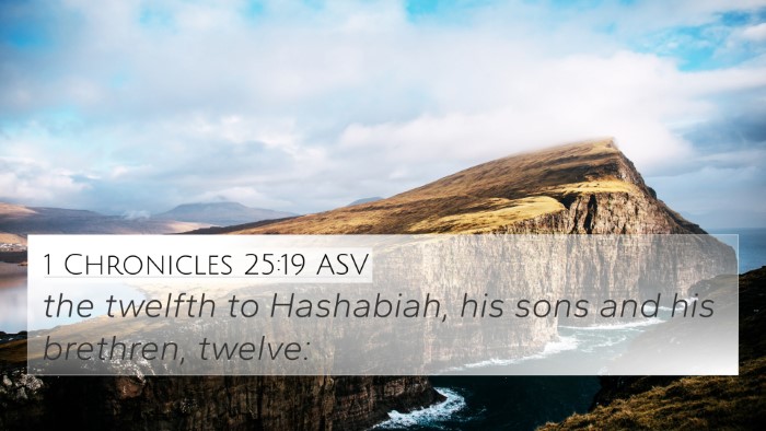1 Chronicles 25:19 ASV 4K Wallpaper - the twelfth to Hashabiah, his sons and his - 4K Wallpaper Bible Verse