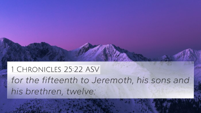 1 Chronicles 25:22 ASV Bible Verse Image
