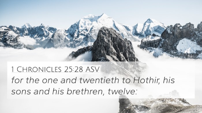 1 Chronicles 25:28 ASV Bible Verse Image