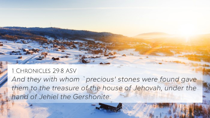 1 Chronicles 29:8 ASV Bible Verse Image