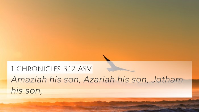 1 Chronicles 3:12 ASV Bible Verse Image