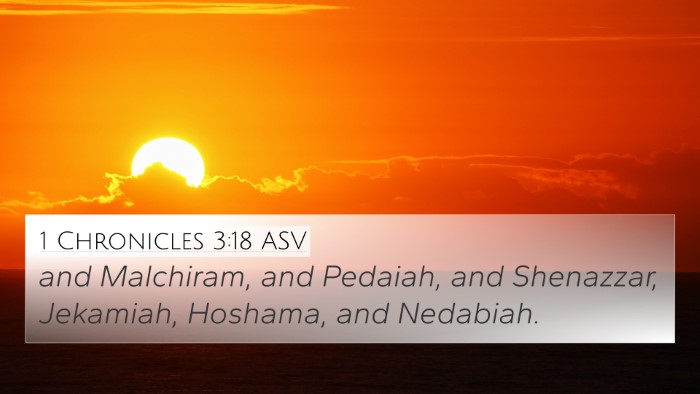 1 Chronicles 3:18 ASV Bible Verse Image