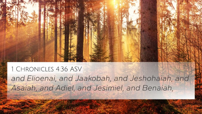 1 Chronicles 4:36 ASV 4K Wallpaper - and Elioenai, and Jaakobah, and Jeshohaiah, and - 4K Wallpaper Bible Verse
