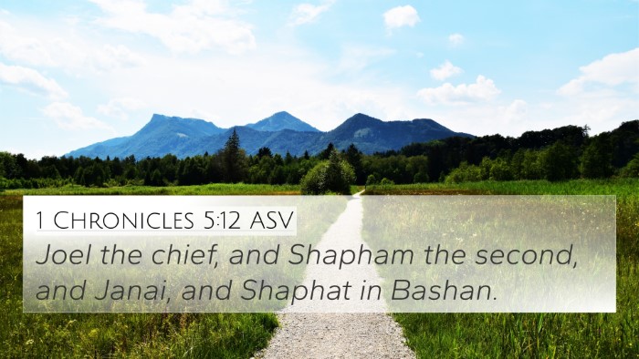 1 Chronicles 5:12 ASV 4K Wallpaper - Joel the chief, and Shapham the second, and - 4K Wallpaper Bible Verse
