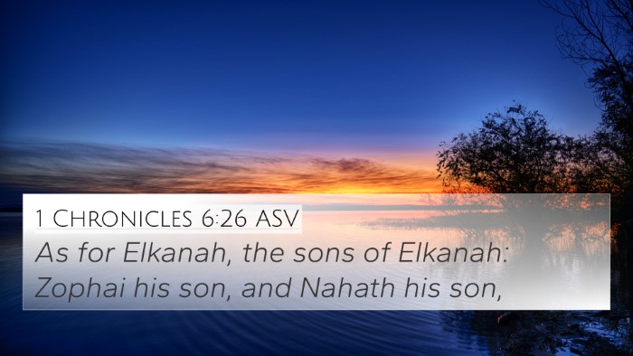 1 Chronicles 6:26 ASV 4K Wallpaper - As for Elkanah, the sons of Elkanah: Zophai his - 4K Wallpaper Bible Verse