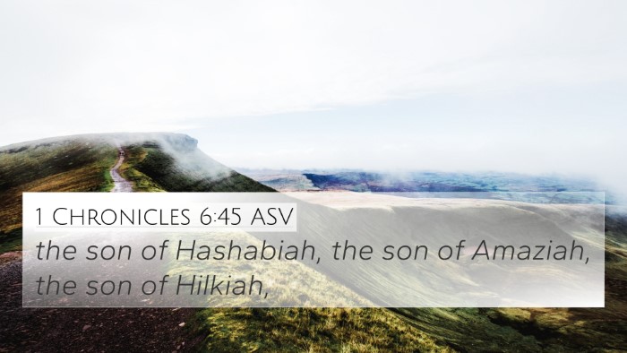 1 Chronicles 6:45 ASV 4K Wallpaper - the son of Hashabiah, the son of Amaziah, the son - 4K Wallpaper Bible Verse