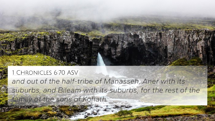 1 Chronicles 6:70 ASV 4K Wallpaper - and out of the half-tribe of Manasseh, Aner with - 4K Wallpaper Bible Verse
