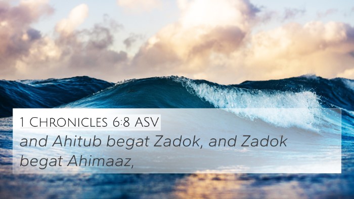 1 Chronicles 6:8 ASV Bible Verse Image
