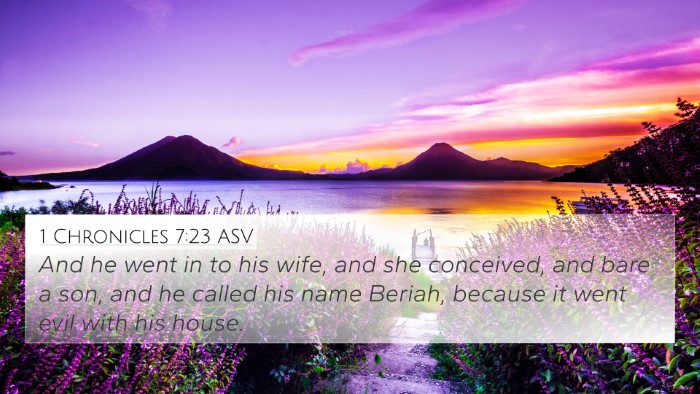1 Chronicles 7:23 ASV Bible Verse Image