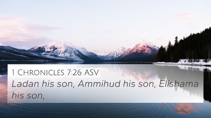 1 Chronicles 7:26 ASV 4K Wallpaper - Ladan his son, Ammihud his son, Elishama his - 4K Wallpaper Bible Verse