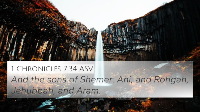 1 Chronicles 7:34 ASV 4K Wallpaper - And the sons of Shemer: Ahi, and Rohgah, - 4K Wallpaper Bible Verse