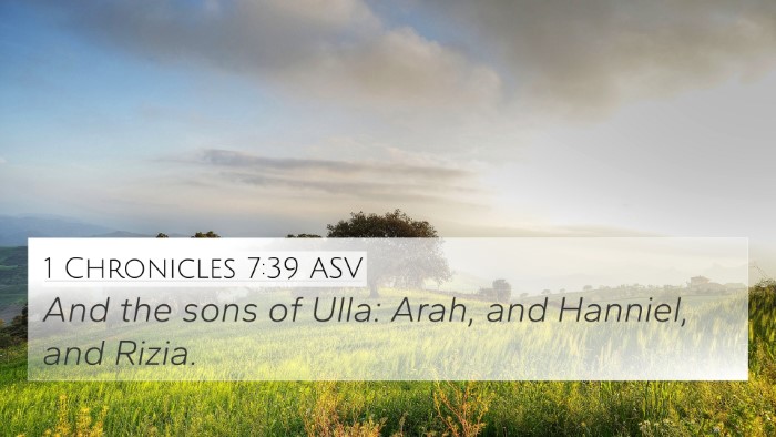 1 Chronicles 7:39 ASV 4K Wallpaper - And the sons of Ulla: Arah, and Hanniel, and - 4K Wallpaper Bible Verse