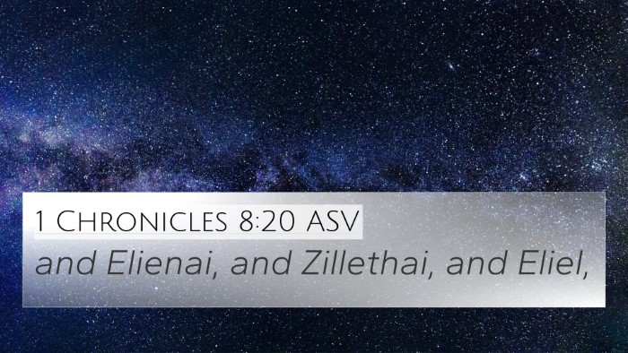 1 Chronicles 8:20 ASV 4K Wallpaper - and Elienai, and Zillethai, and - 4K Wallpaper Bible Verse