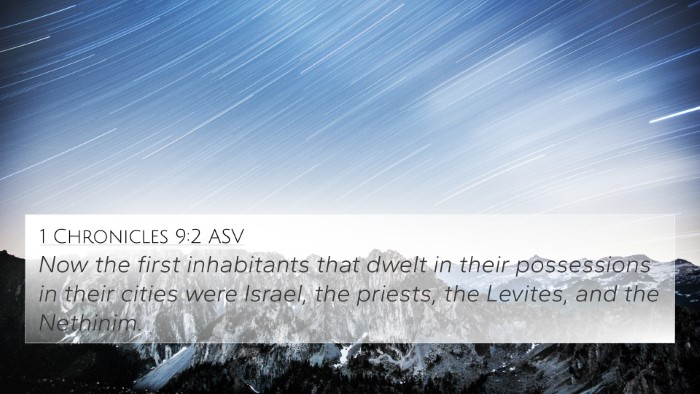 1 Chronicles 9:2 ASV Bible Verse Image
