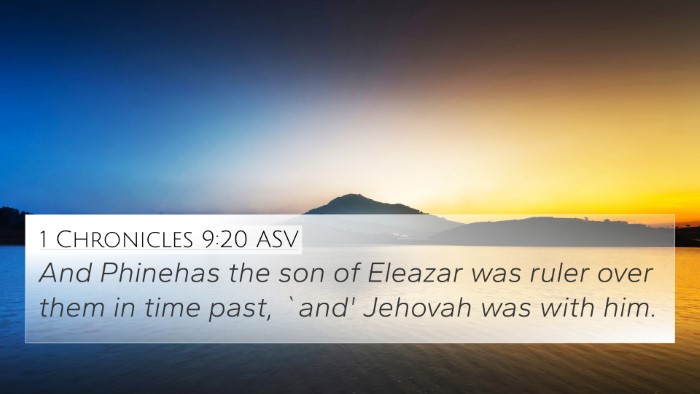 1 Chronicles 9:20 ASV Bible Verse Image