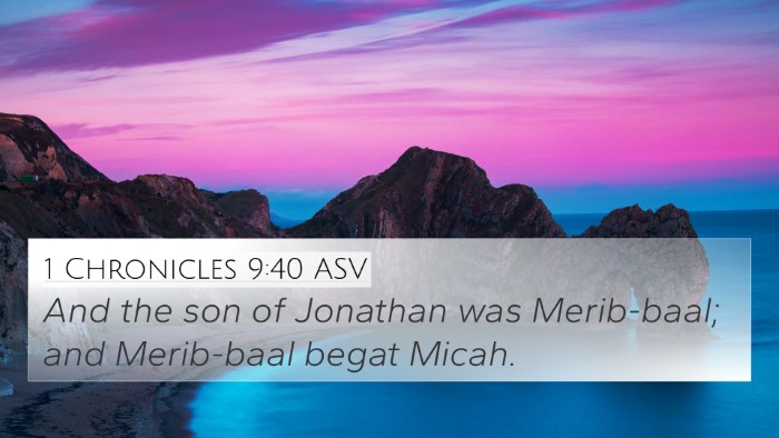 1 Chronicles 9:40 ASV Bible Verse Image