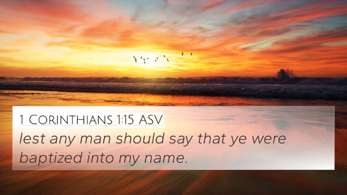 1 Corinthians 1:15 ASV 4K Wallpaper - lest any man should say that ye were baptized - 4K Wallpaper Bible Verse
