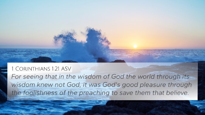 1 Corinthians 1:21 ASV Bible Verse Image