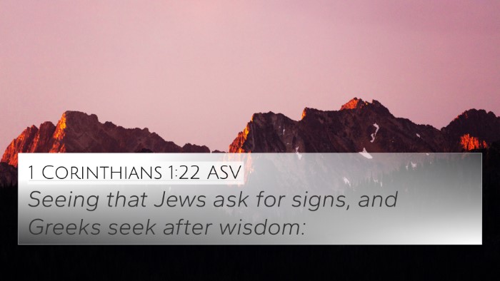 1 Corinthians 1:22 ASV Bible Verse Image