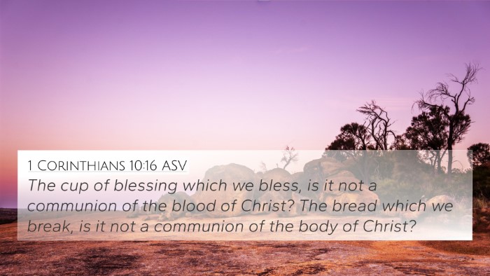 1 Corinthians 10:16 ASV Bible Verse Image