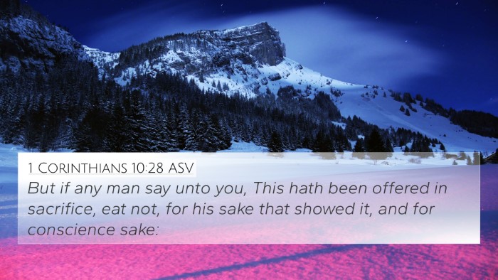 1 Corinthians 10:28 ASV Bible Verse Image