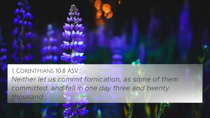 1 Corinthians 10:8 ASV Bible Verse Image