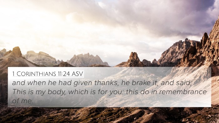 1 Corinthians 11:24 ASV Bible Verse Image