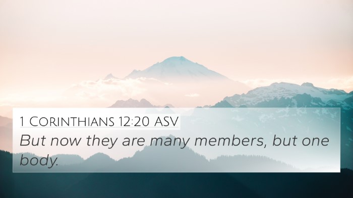 1 Corinthians 12:20 ASV Bible Verse Image