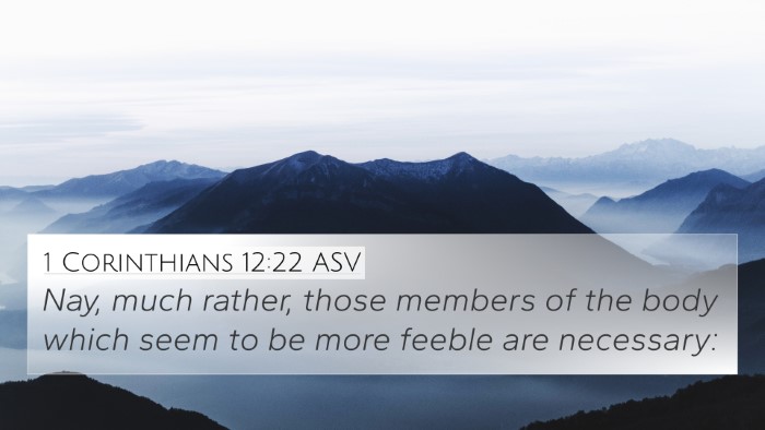 1 Corinthians 12:22 ASV Bible Verse Image