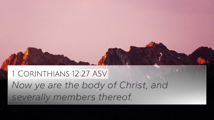 1 Corinthians 12:27 ASV Bible Verse Image