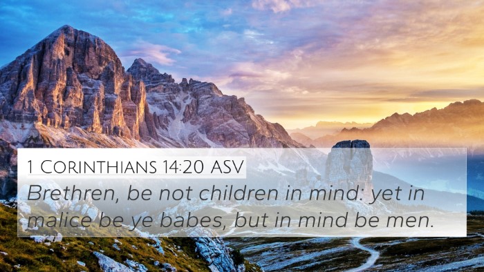 1 Corinthians 14:20 ASV Bible Verse Image