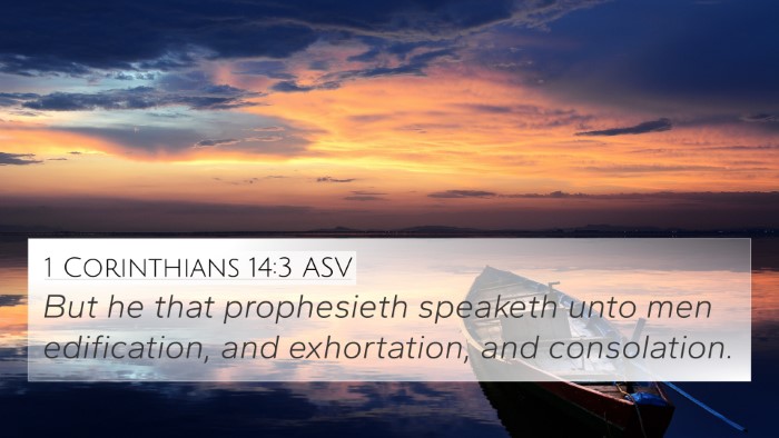 1 Corinthians 14:3 ASV Bible Verse Image