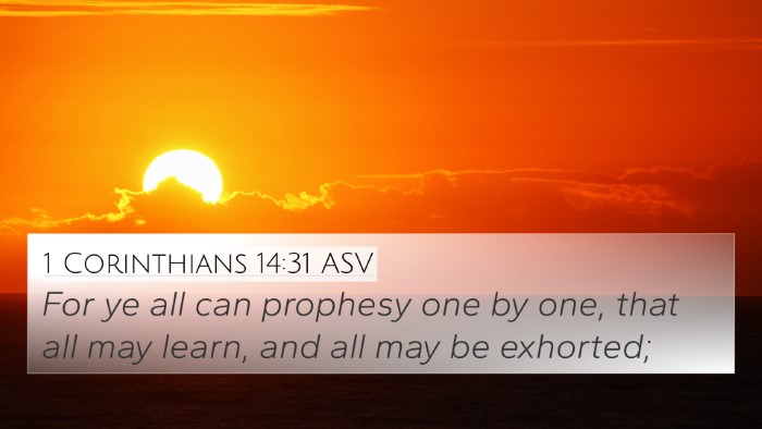1 Corinthians 14:31 ASV 4K Wallpaper - For ye all can prophesy one by one, that all may - 4K Wallpaper Bible Verse