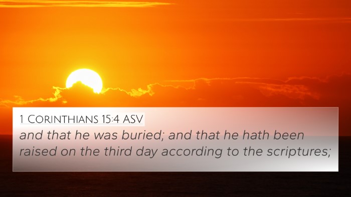 1 Corinthians 15:4 ASV Bible Verse Image