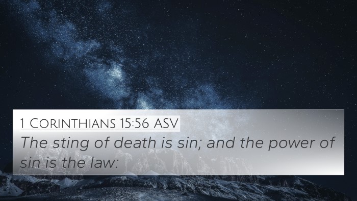 1 Corinthians 15:56 ASV Bible Verse Image