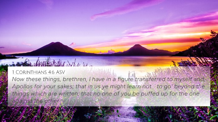 1 Corinthians 4:6 ASV Bible Verse Image